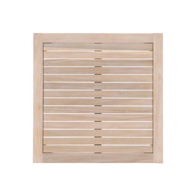 Square Natural Wood Slatted Outdoor Coffee Table