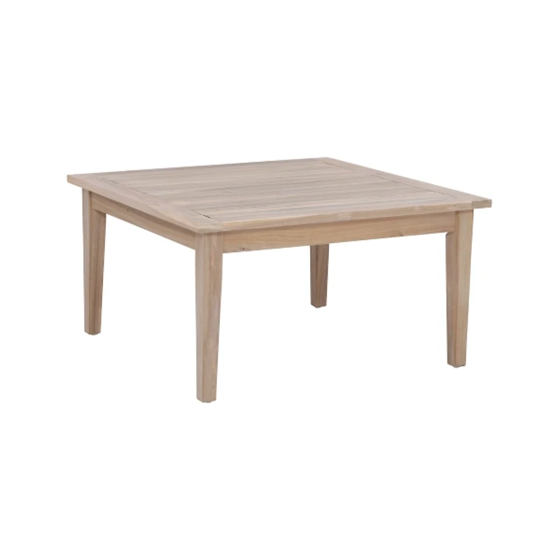 Square Natural Wood Slatted Outdoor Coffee Table