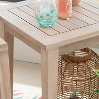 Natural Acacia Wood Slatted Outdoor Side Table