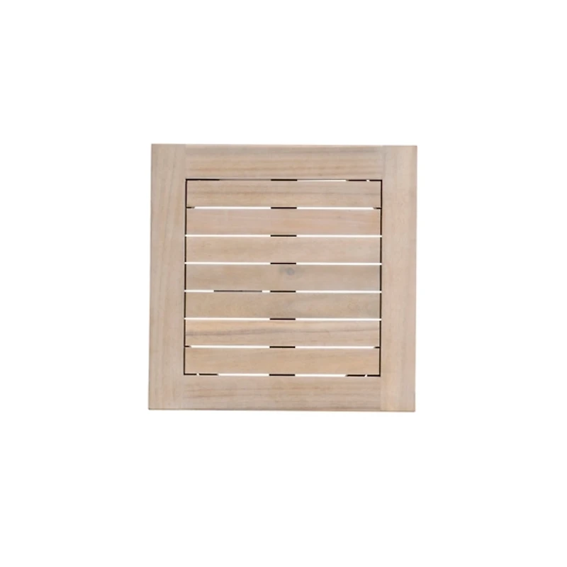 Natural Acacia Wood Slatted Outdoor Side Table