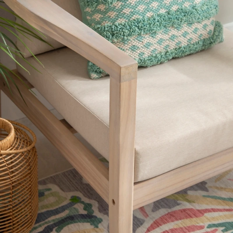 Natural Acacia Wood 2-pc. Outdoor Accent Chair Set