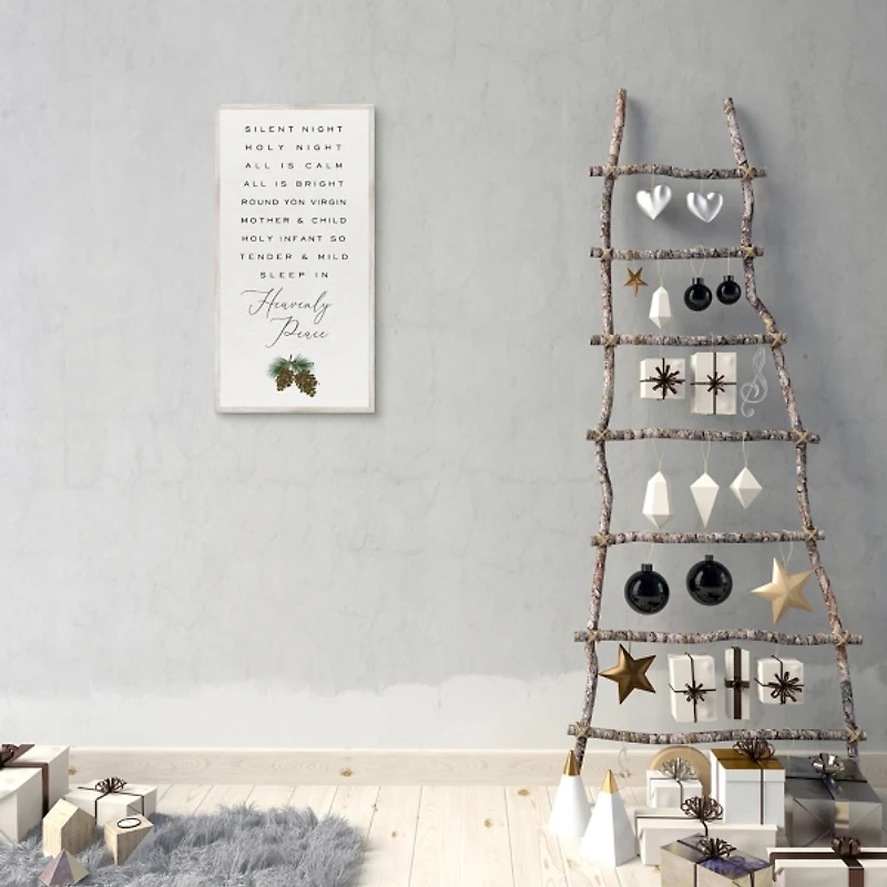 Silent Night Christmas Canvas Wall Plaque