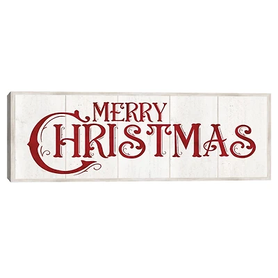 Vintage Merry Christmas Canvas Wall Plaque
