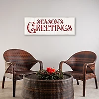 Season's Greetings Rustic Framed Canvas Art Print