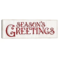 Season's Greetings Rustic Framed Canvas Art Print