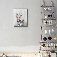 Reindeer in a Sweater Framed Canvas Art Print