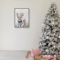 Reindeer in a Sweater Framed Canvas Art Print
