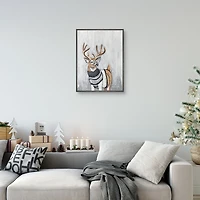 Reindeer in a Sweater Framed Canvas Art Print