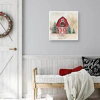 Merry Red Barn Framed Canvas Art Print