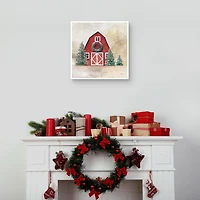 Merry Red Barn Framed Canvas Art Print