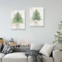 Happy Holidays Merry Christmas Trees 2-pc. Art Set