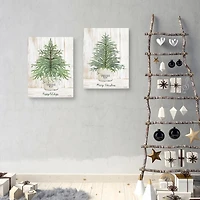 Happy Holidays Merry Christmas Trees 2-pc. Art Set