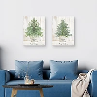 Happy Holidays Merry Christmas Trees 2-pc. Art Set