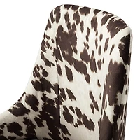 Brown and White Upholstered Cow Print Office Chair