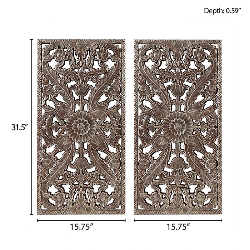 Bronze Madison Park Floral Wall Plaques, Set of 2