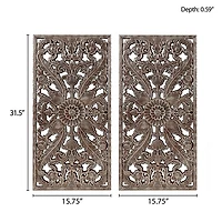 Bronze Madison Park Floral Wall Plaques, Set of 2