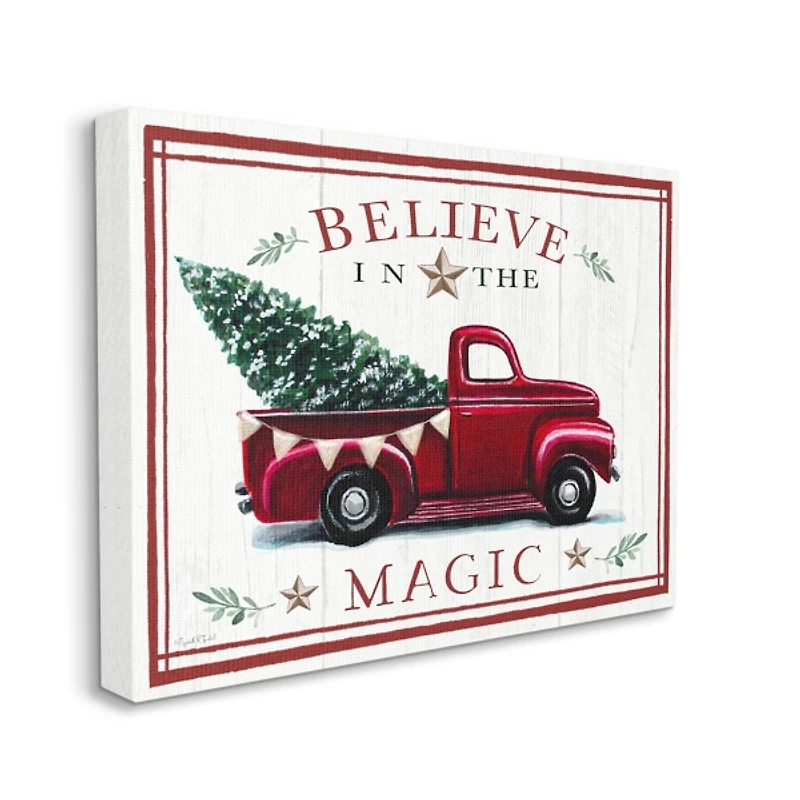 Believe in the Magic Truck Canvas Wall Plaque
