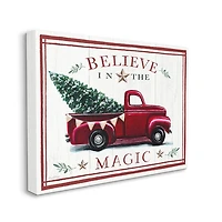 Believe in the Magic Truck Canvas Wall Plaque