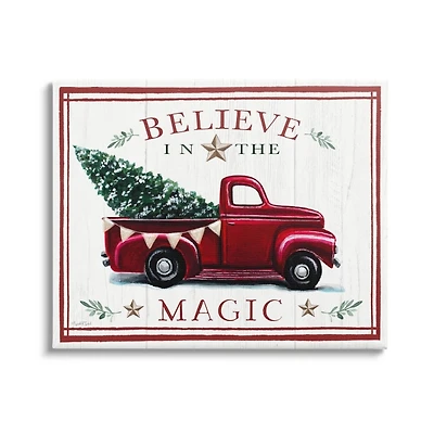 Believe in the Magic Truck Canvas Wall Plaque