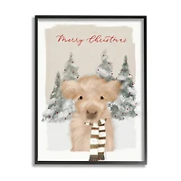 Merry Christmas Baby Cow Wall Plaque