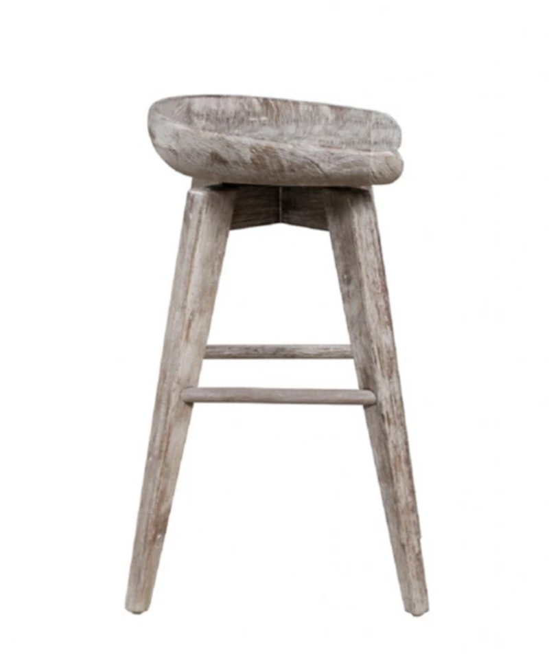 Wirebrushed Barnwood Swivel Counter Stool