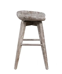 Wirebrushed Barnwood Swivel Counter Stool
