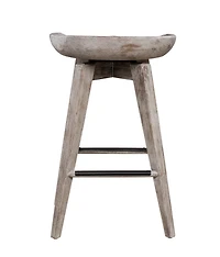 Wirebrushed Barnwood Swivel Counter Stool