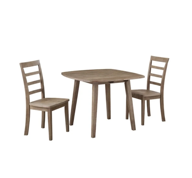 Brown Wood Drop Leaf Table 3-pc. Dining Set