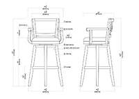 Brown Wood and Faux Leather Swivel Bar Stool