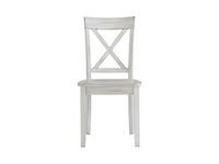 Antique Whitewashed Wood Dining Chairs, Set of 2