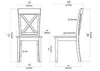 Antique Whitewashed Wood Dining Chairs, Set of 2