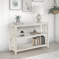 Antique Whitewashed Wood Console Table