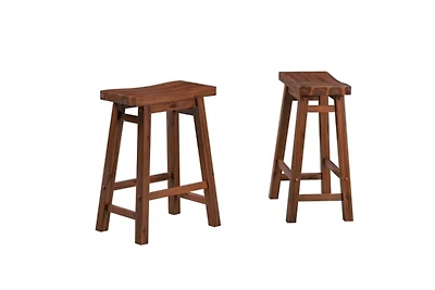 Chestnut Sonoma Saddle Counter Stools, Set of 2
