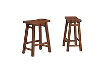 Chestnut Sonoma Saddle Counter Stools, Set of 2
