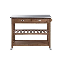 Barnwood Sonoma Stainless Steel Top Kitchen Cart