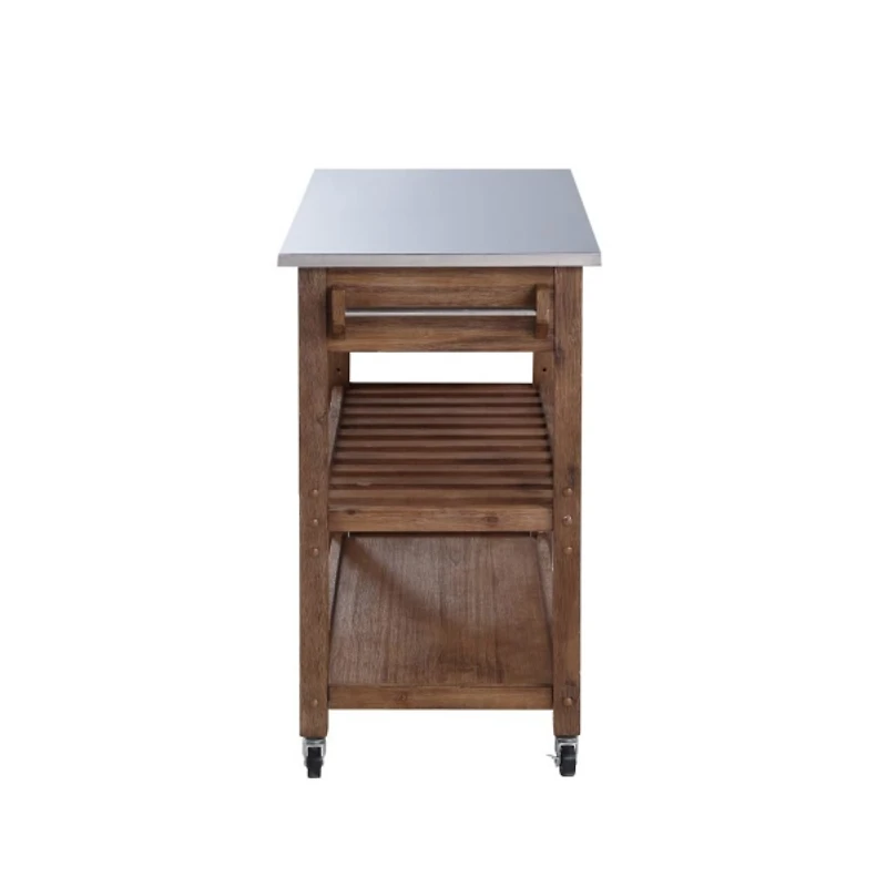 Barnwood Sonoma Stainless Steel Top Kitchen Cart