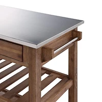 Barnwood Sonoma Stainless Steel Top Kitchen Cart