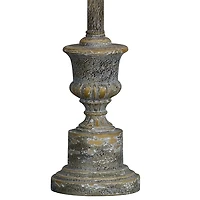 Gray Resin Painted Distressed Buffet Lamp