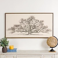 Wide Oak Tree Framed Art Print