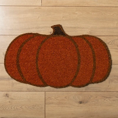 Orange Pumpkin Shaped Coir Doormat