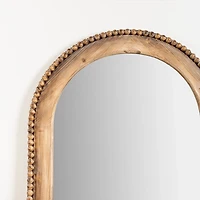 Natural Wood Beaded Arch Leaner Mirror