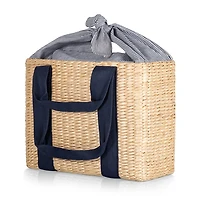 Seagrass Navy Tie Top Picnic Basket