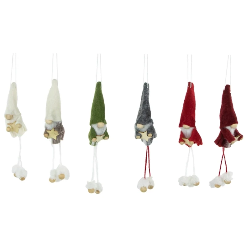Gnomes with Stars Ornaments, Set of 6