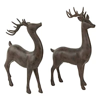 Brown Reindeer Figurines, Set of 2