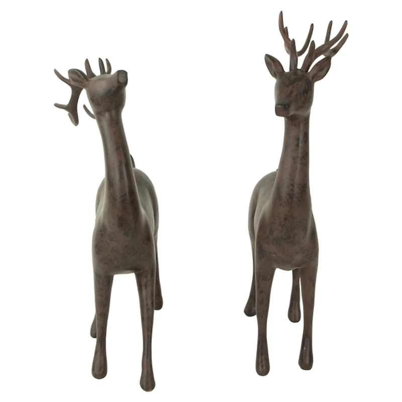 Brown Reindeer Figurines, Set of 2