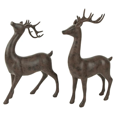 Brown Reindeer Figurines, Set of 2