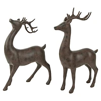 Brown Reindeer Figurines, Set of 2