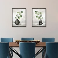 Quiet Zen Plant Framed Canvas Art Prints, Set of 2
