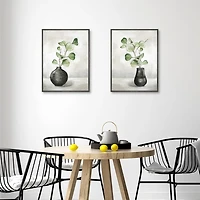 Quiet Zen Plant Framed Canvas Art Prints, Set of 2