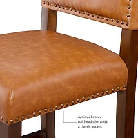 Brown Faux Leather Square Classic Counter Stool
